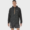 Jaqueta Corta Vento Masculina Asics com Capuz Fujitrail Packable PRETO