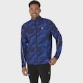 Jaqueta Masculina Asics sem Capuz Road Lite-Show Packable AZUL/PRETO