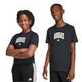 Camiseta infantil adidas Universitária PRETO/BRANCO