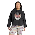 Blusão de Moletom com Capuz Feminino adidas x FARM Plus Size PRETO