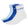 Meias Infantil Adidas Linear Crew - 3 Pares por pacote BRANCO/AZUL CLA