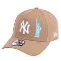 Boné Masculino New Era 940 A-Frame New York Yankees Estatua Liberdade MARROM CLARO