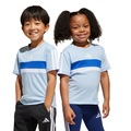 Camiseta Infantil Adidas Seasonal Essentials Tiberio Três Listras AZUL CLA/BRANCO