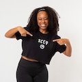Cropped do Corinthians Surf Center Oficial SCCP Feminino PRETO