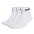 Meia Unissex adidas Cano Médio Linear - 3 Pares BRANCO