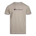 Camiseta Champion Malhão Logo Embroidery Caqui Masculina MARROM CLARO