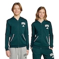 Blusão de Moletom Infantil Adidas Zíper Seasonals Essentials Collegiate VERDE/BRANCO