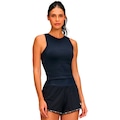 Regata Alto Giro Canelada Sem Costura Feminina PRETO