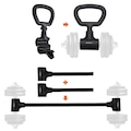 Kit Barra Supino e Alça Kettlebell Yangfit Com Ajuste Rápido PRETO