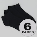 Kit Meia Selene Sapatilha 6 Pares Unissex PRETO