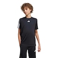 Camiseta adidas Train Essentials 3 Stripes Infantil PRETO