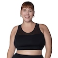 Top Selene Tule Fitness Plus Size Feminino PRETO