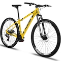 BICICLETA ARO 29 ALUMINIO KAIROS FREIO A DISCO 24 MARCHAS AMARELO/PRETO