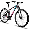 BICICLETA ARO 29 ALUMINIO KAIROS FREIO A DISCO 24 MARCHAS PRETO/ROSA