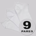 Kit Meia Cano Curto Selene Sapatilha 9 Pares Unissex BRANCO