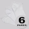 Kit Meia Cano Curto Selene Sapatilha 6 Pares unissex BRANCO
