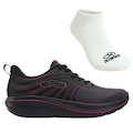 Tênis Feminino Olympikus Bruma +1 Par de Meia PRETO/ROSA