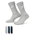 Meias Cano Médio Nike Sportswear Everyday Essential 3 Pares Unissex CINZA/AZUL