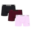 Kit 3 Cuecas Puma Boxer Sem Costura Masculina PRETO/ROSA
