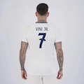 Camisa FutFanatics Real Madrid Vini Jr 7 Masculina BRANCO