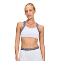 Top Feminino Alto Giro Elástico Costas Nadador BRANCO/CINZA