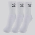 Meia Cano Alto Umbro - 3 unidades - Unissex BRANCO