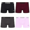 Cueca Boxer Sem Costura Puma - 4 unidades - Masculina PRETO