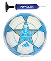 Kit Bola de Futebol de Campo Adidas UCL Champion League Training + Bomba de Ar BRANCO/AZUL