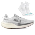 Tênis Fila Racer Speedzone Feminino + Par de Meias Performance BRANCO