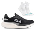 Tênis Fila Racer Speedzone Feminino + Par de Meias Performance PRETO/CINZA