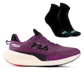 Tênis Fila Racer Speedzone Feminino + Par de Meias Performance ROXO ESC/PRETO