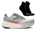 Tênis New Balance More V6 Masculino + Par de Meias Performance CINZA/VERMELHO