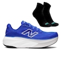 Tênis New Balance More V6 Masculino + Par de Meias Performance AZUL/AZUL ESC