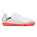 Chuteira Society Júnior Puma Future 8 Play TT BRANCO/CORAL