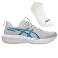 Kit Masculino Tênis ASICS GT-1000 14 E Meia CINZA CLA/AZUL