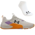 Kit Masculino Tênis Under Armour Tribase Reps 2 Se E Meia OFF WHITE