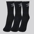 Kit Meia Umbro 3 Pares Cano Alto Adulto PRETO