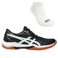 Kit Tênis ASICS GEL-Rocket 12 E Meia - Feminino PRETO/BRANCO