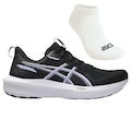 Kit Tênis ASICS Gt-1000 14 E Meia - Feminino PRETO/ROXO