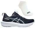 Kit Tênis ASICS Gt-1000 14 E Meia - Feminino AZUL ESC/BRANCO