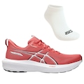 Kit Tênis ASICS Gt-1000 14 E Meia - Feminino ROSA/BRANCO