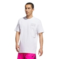 Camiseta Masculina adidas Estampada de Basquete BRANCO/PRETO