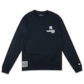 Camiseta Masculina New Era Manga Longa MLB New York Yankees Style AZUL ESCURO