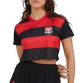 Camisa do Flamengo Cropped Movimentar Braziline - Feminina VERMELHO/PRETO