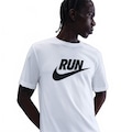 Camiseta Dri-FIT Nike Run Swoosh Masculina BRANCO/PRETO