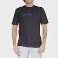 Camiseta Masculina Rip Curl New Icon Sphere Washed PRETO/AZUL
