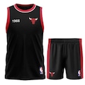 Conjunto Futebol Mini Craque NBA Infantil PRETO/VERMELHO