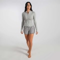 Short Duplo Feminino Fitness Sport Alma Genius CINZA