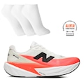 Tênis Masculino New Balance Fuelcell Rebel V5 + 3 Pares de Meias BRANCO/CORAL