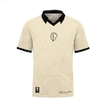 Camiseta Polo Feminina Corinthians 115 anos Surf Center BEGE